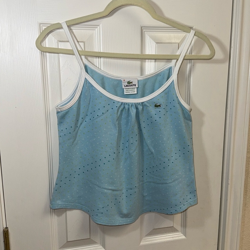 Lacoste light blue polo tank